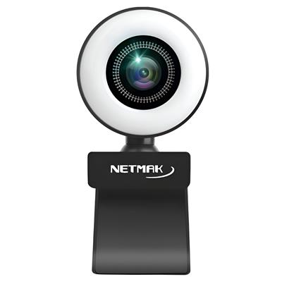 WEBCAM CON ARO LED NETMAK NM-WEB04 FHD 1080P USB MICROFONO