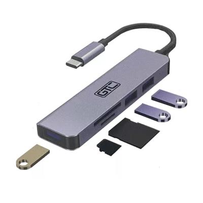 ADAPTADOR HUB 5 EN 1 TIPO C (USB2.0X2, USB3.0X1, SD/TF) HUG-015